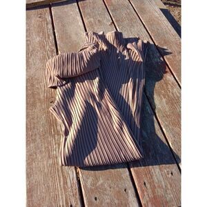 Pants X-Small Shimmer Bronze Brown Ribbed Fashion Women's Bellbottom Stretchy